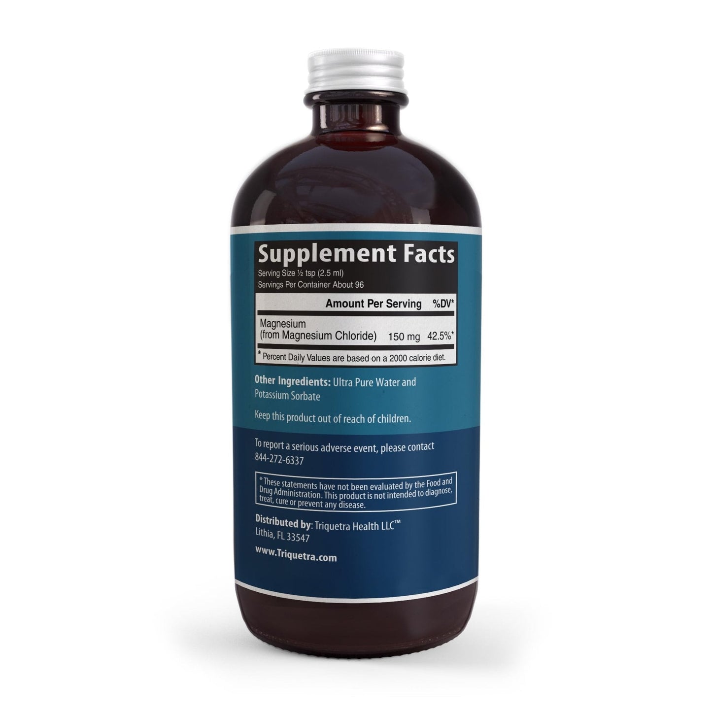 Liquid Magnesium | 8 oz - Ionic Magnesium Chloride, Highest & Fastest Absorption - Calm Mood, Sleep, Muscle Cramps & Spasms, Natural Laxative – Vegan, Glass Bottle (96 Servings) - Maple Wellness Supplements