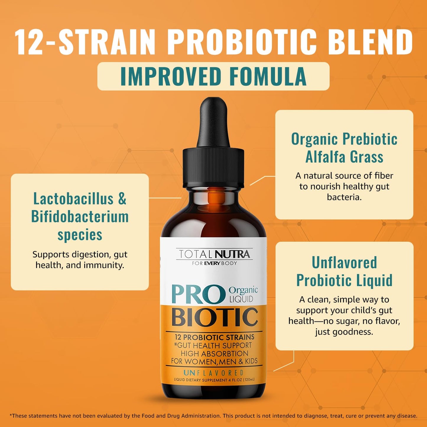Liquid Probiotic for Women, Men, Kids, Toddler Probiotic: USDA Organic Probiotics, Vegan Probiotic Liquid & Alfalfa Blend + Acidophilus for Gut Health, - Maple Wellness Supplements