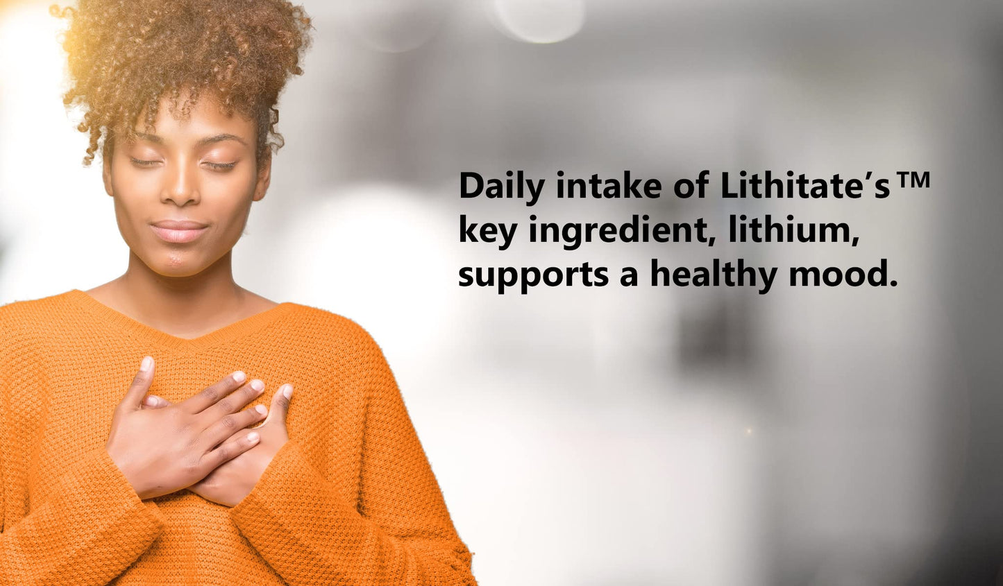 lithitate Lithium Aspartate 10mg | Supports Cognitive Function & Brain Health with Aging | NSF Certified | Promotes Mental Clarity, Healthy Mood & Longevity - Maple Wellness Supplements