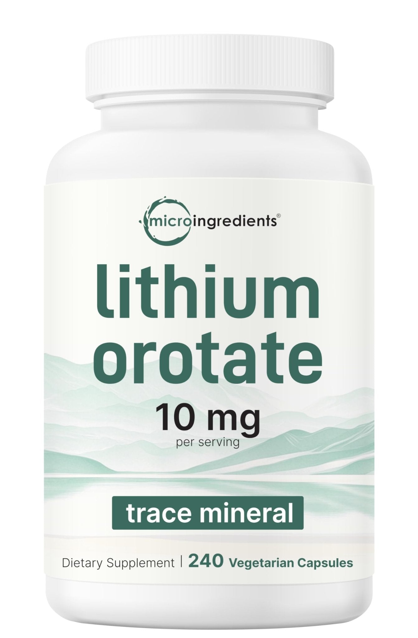 Lithium Orotate 10mg, 240 Veggie Capsules | 5mg Per Capsules | High Bioavailability Trace Mineral | Healthy Aging, Brain Supplement - Maple Wellness Supplements