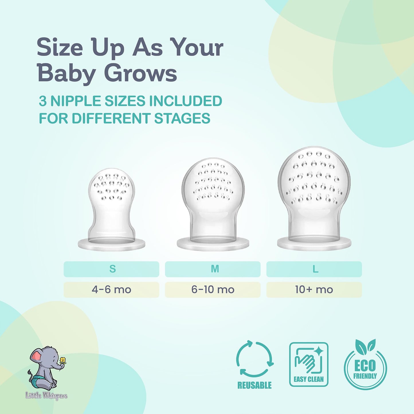LittleWhispers Baby Fruit & Food Feeder Pacifier - Pacifier Feeders for Fresh Fruit or Frozen Breastmilk - Infant Teething Relief - Set of 2 - Maple Wellness Supplements