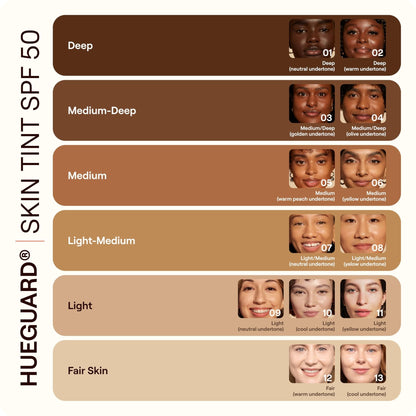 Live Tinted Hueguard Skin Tint SPF 50 - Tinted Mineral Sunscreen with Light-Medium Buildable Coverage With a Hydrating and Radiant Finish - Water and Sweat Resistant, 1.35 fl oz - Shade 10 - Maple Wellness Supplements