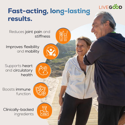 LIVEGOOD™ Factor 4, Omega 3 Fish Oil with EPA & DHA, CoQ10, and Turmeric, Advanced Q10 Coenzyme & CoQ10 Supplements, DHA Supplements for Heart, Joint & Immune Support, Made in USA, 60 Count, - Maple Wellness Supplements