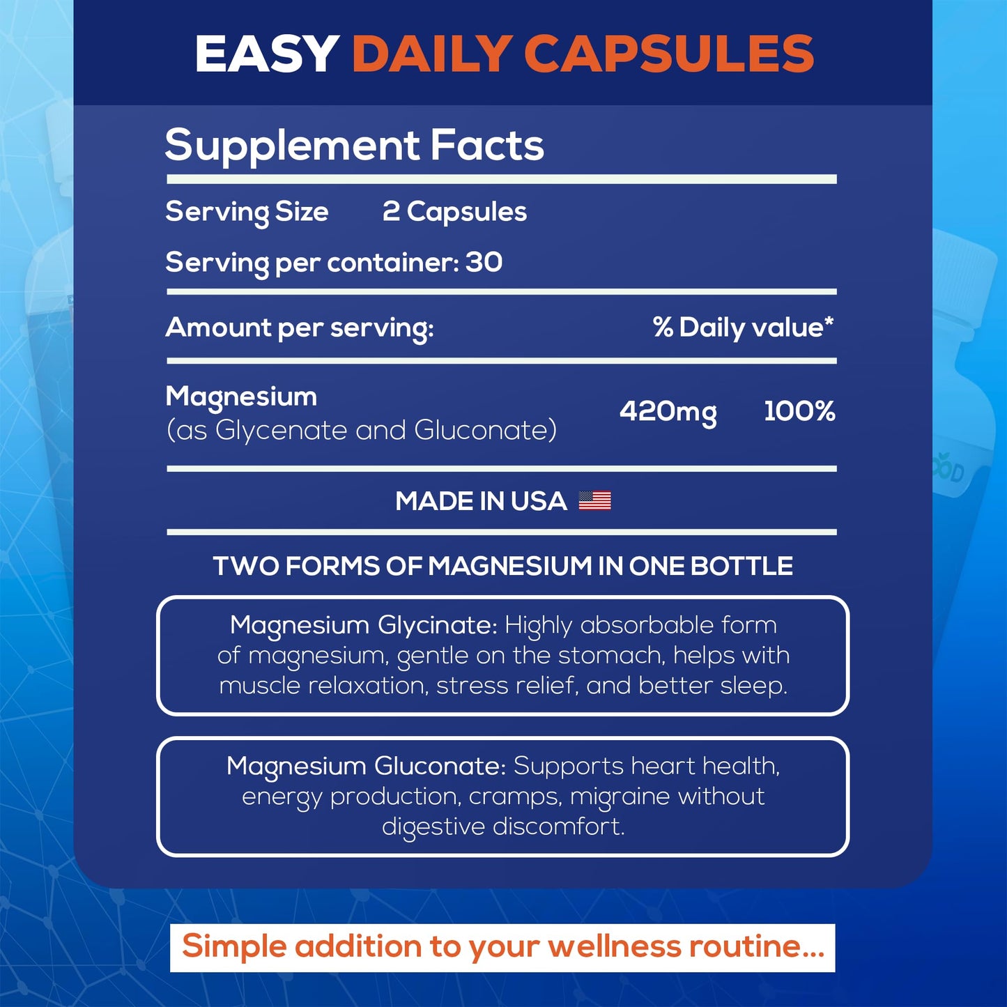 LiveGood™ Ultra Magnesium Complex, Organic Magnesium Glycinate and Gluconate for Muscle Recovery, Nerve Support & Relief – High Absorption Supplement, Vegan, Non-GMO, Made in USA, 60 Capsules - Maple Wellness Supplements