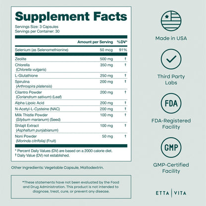 Liver Cleanse Detox & Repair - Microplastics Detox & Zeolite Supplement for Gut Health, Cognition & Natural Energy - Glutathione, NAC, Chlorella, Spirulina - Maple Wellness Supplements