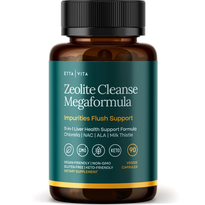 Liver Cleanse Detox & Repair - Microplastics Detox & Zeolite Supplement for Gut Health, Cognition & Natural Energy - Glutathione, NAC, Chlorella, Spirulina - Maple Wellness Supplements