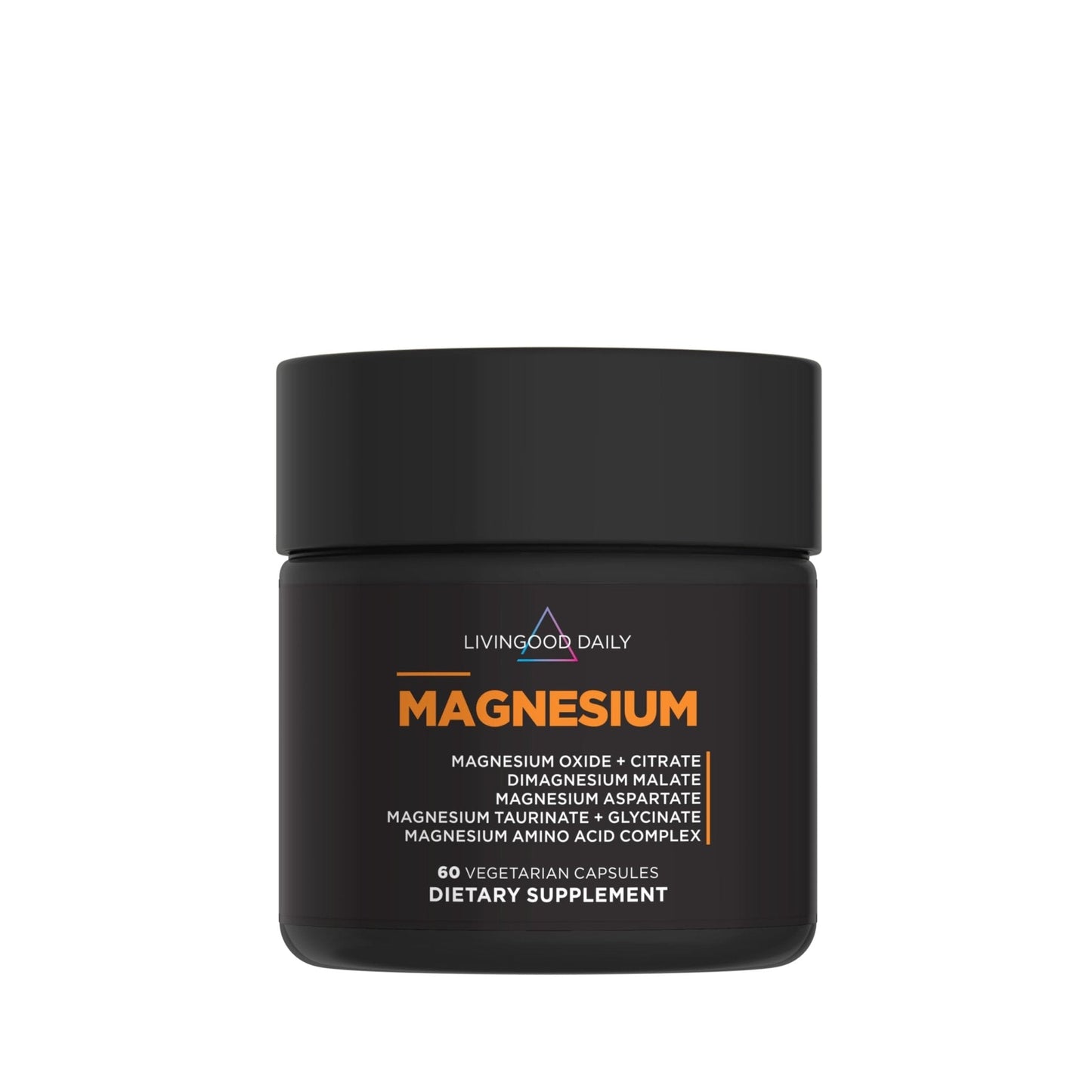 Livingood Daily Magnesium Supplement with Magnesium Glycinate, Citrate, Malate, Oxide, Aspartate, Amino Acid Complex and Chicory Root for Heart Health, Sleep and Muscle Support, 300mg, 60 Capsules - Maple Wellness Supplements