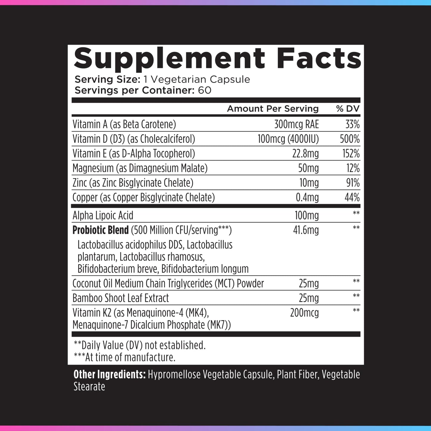Livingood Daily Vitamin D3 K2 4000 IU Supplement, 9-in-1 Dietary Supplement for Immune Support - Made with Vitamins D, A, E, K2, Zinc, Magnesium & Probiotic Blend - Maple Wellness Supplements