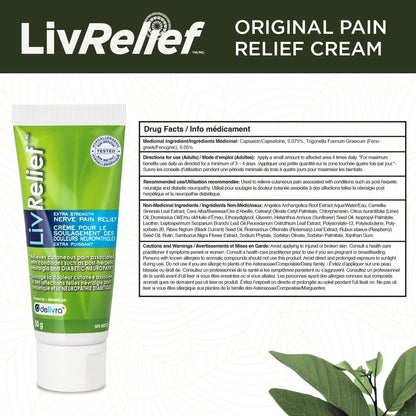 LivRelief Nerve Pain Relief Extra Strength - 50g - Maple Wellness Supplements