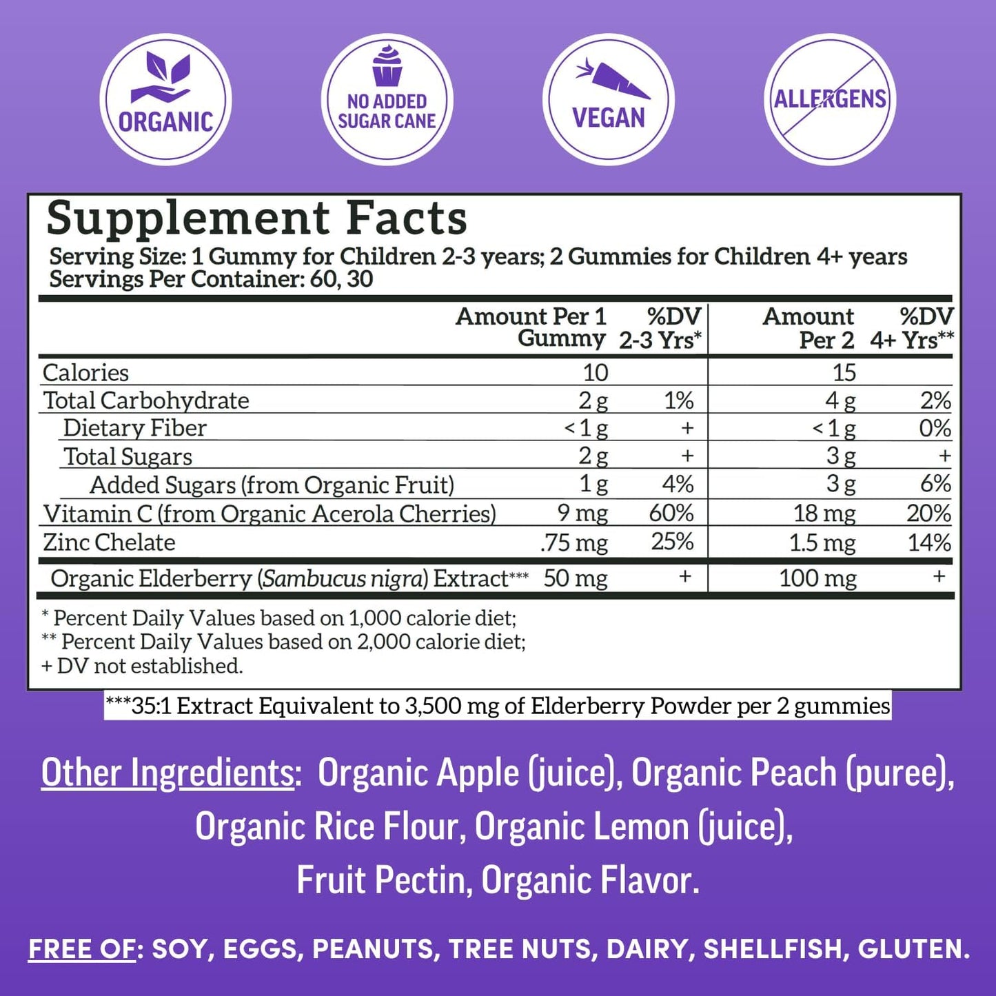 Llama Naturals Elderberry Gummies for Kids, Vegan, Organic Immune Support Supplement with Vitamin C and Zinc, Toddler Real Fruit Gummy Vitamins for Immunity - Maple Wellness Supplements