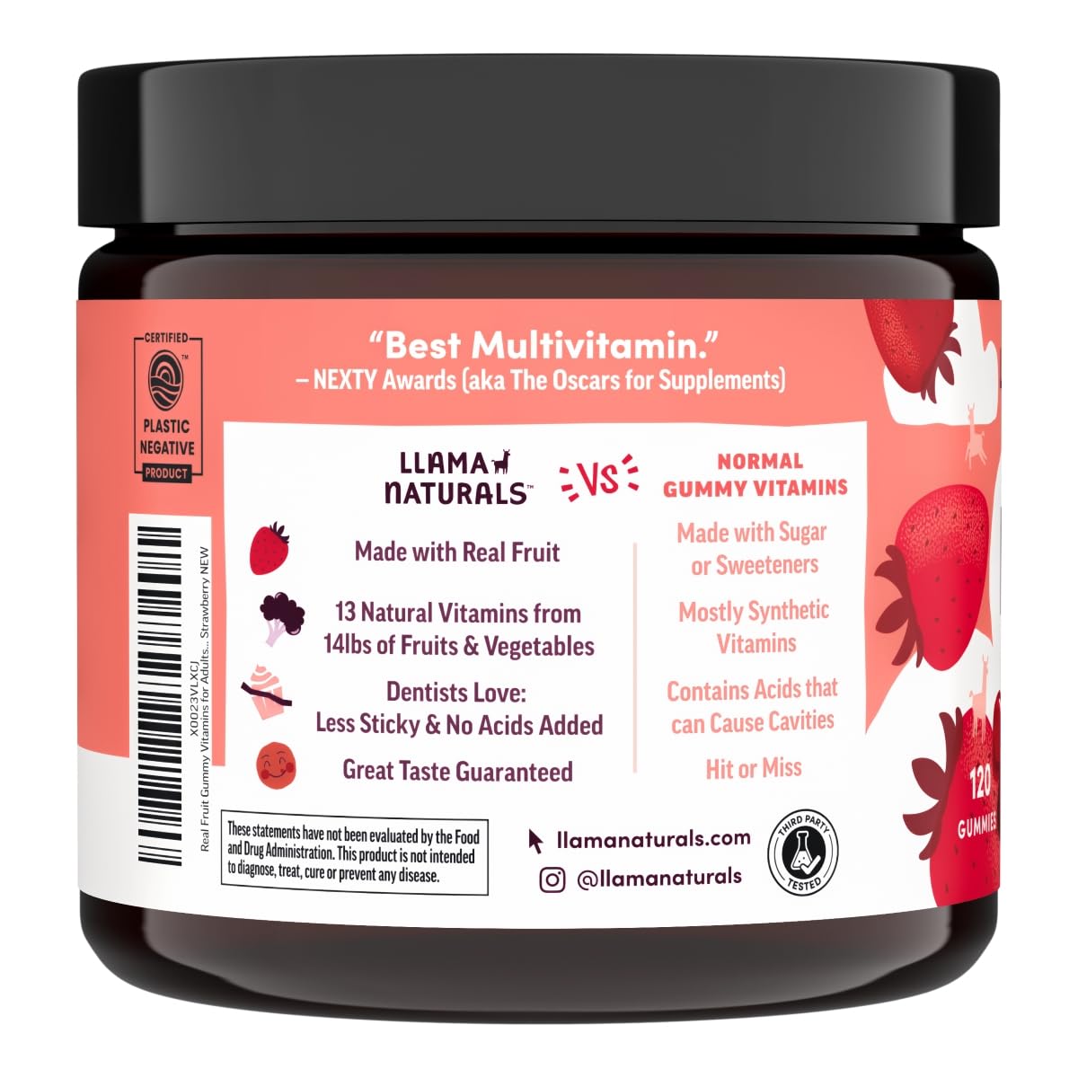 Llama Naturals Multivitamin for Women & Men, Vegan, Organic Gummies with Vitamin D, C & K, Adults Real Fruit Gummy Vitamins - Maple Wellness Supplements