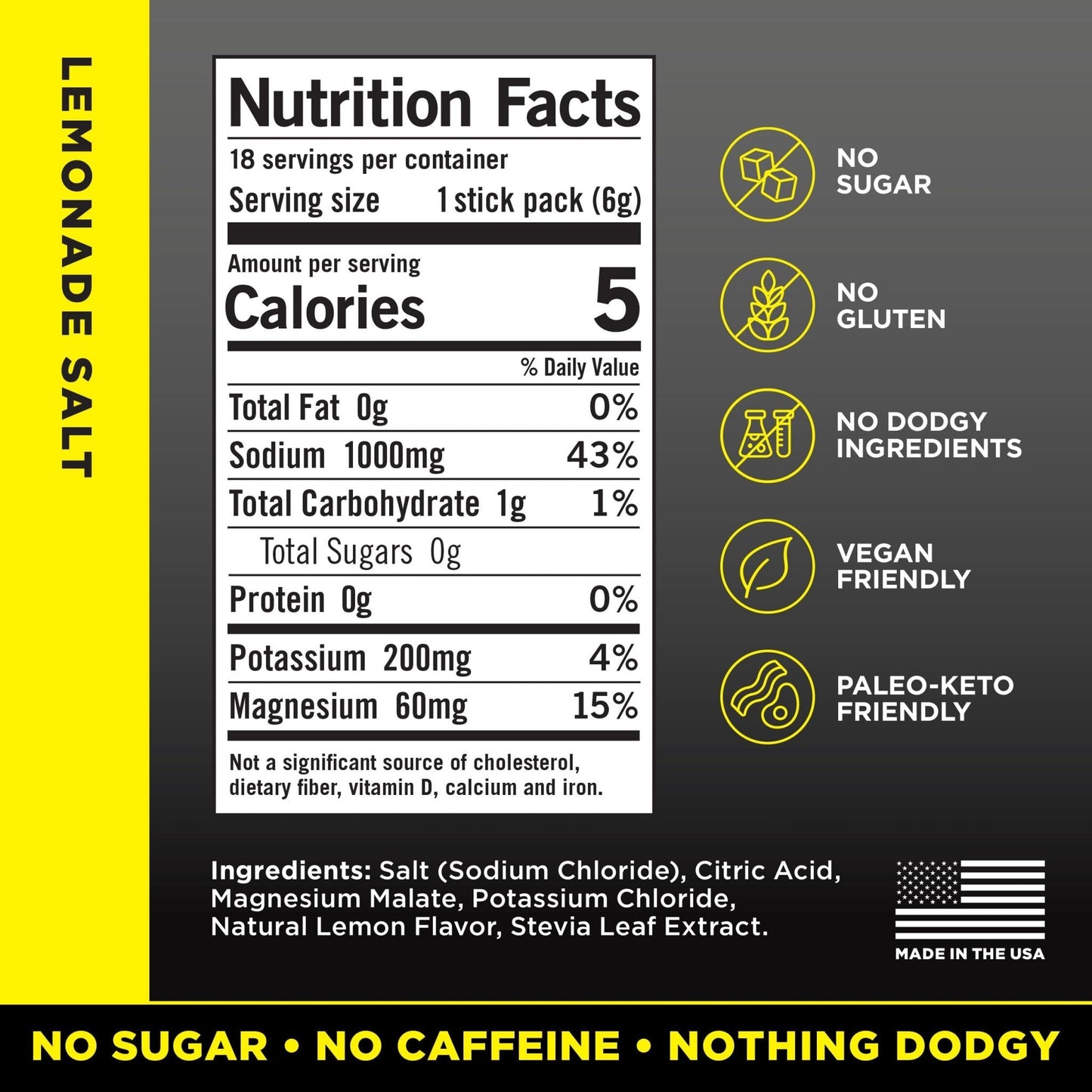 LMNT Zero Sugar Electrolytes - Lemonade | Drink Mix | 18-Count - Maple Wellness Supplements
