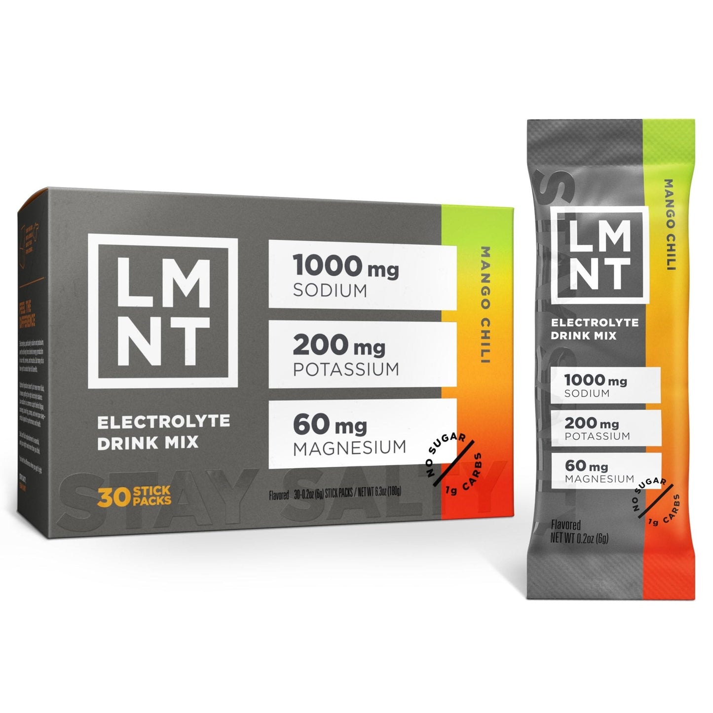 LMNT Zero Sugar Electrolytes - Mango Chili Salt | Drink Mix | 30 Count - Maple Wellness Supplements