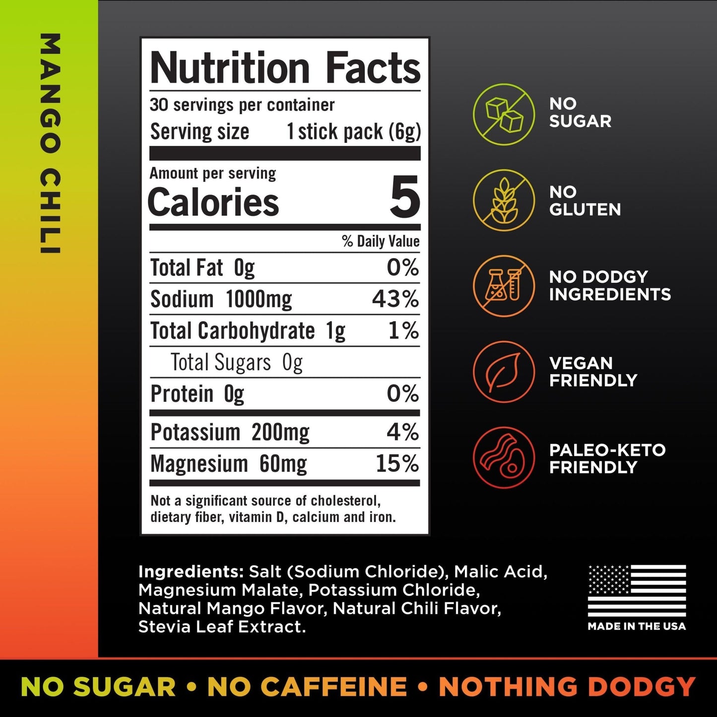 LMNT Zero Sugar Electrolytes - Mango Chili Salt | Drink Mix | 30 Count - Maple Wellness Supplements