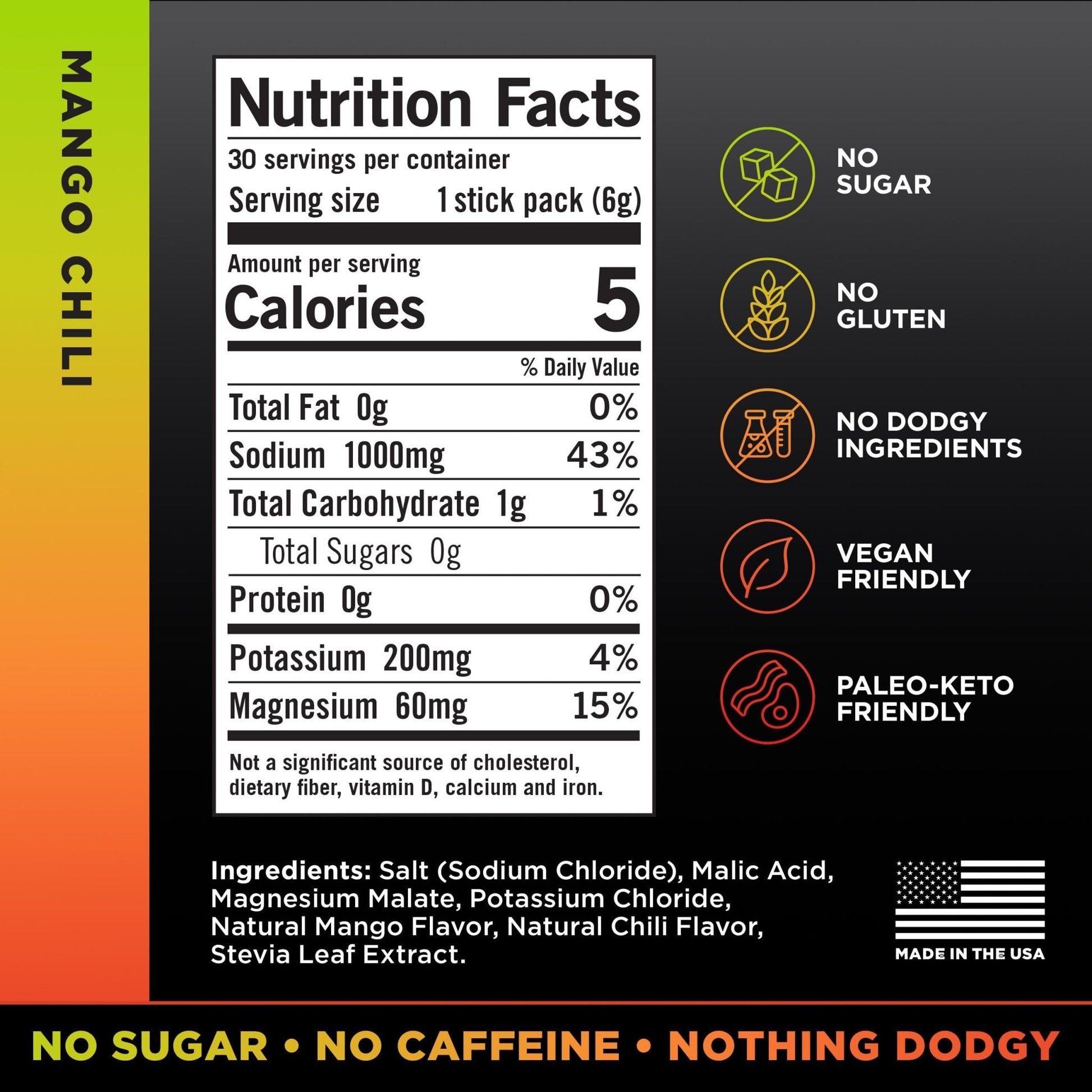 LMNT Zero Sugar Electrolytes - Mango Chili Salt | Drink Mix | 30 Count - Maple Wellness Supplements