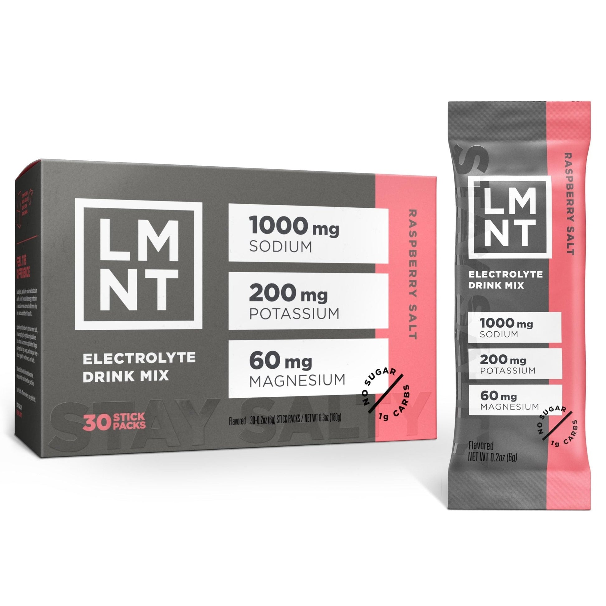 LMNT Zero Sugar Electrolytes - Raspberry Salt | Drink Mix | 30-Count - Maple Wellness Supplements