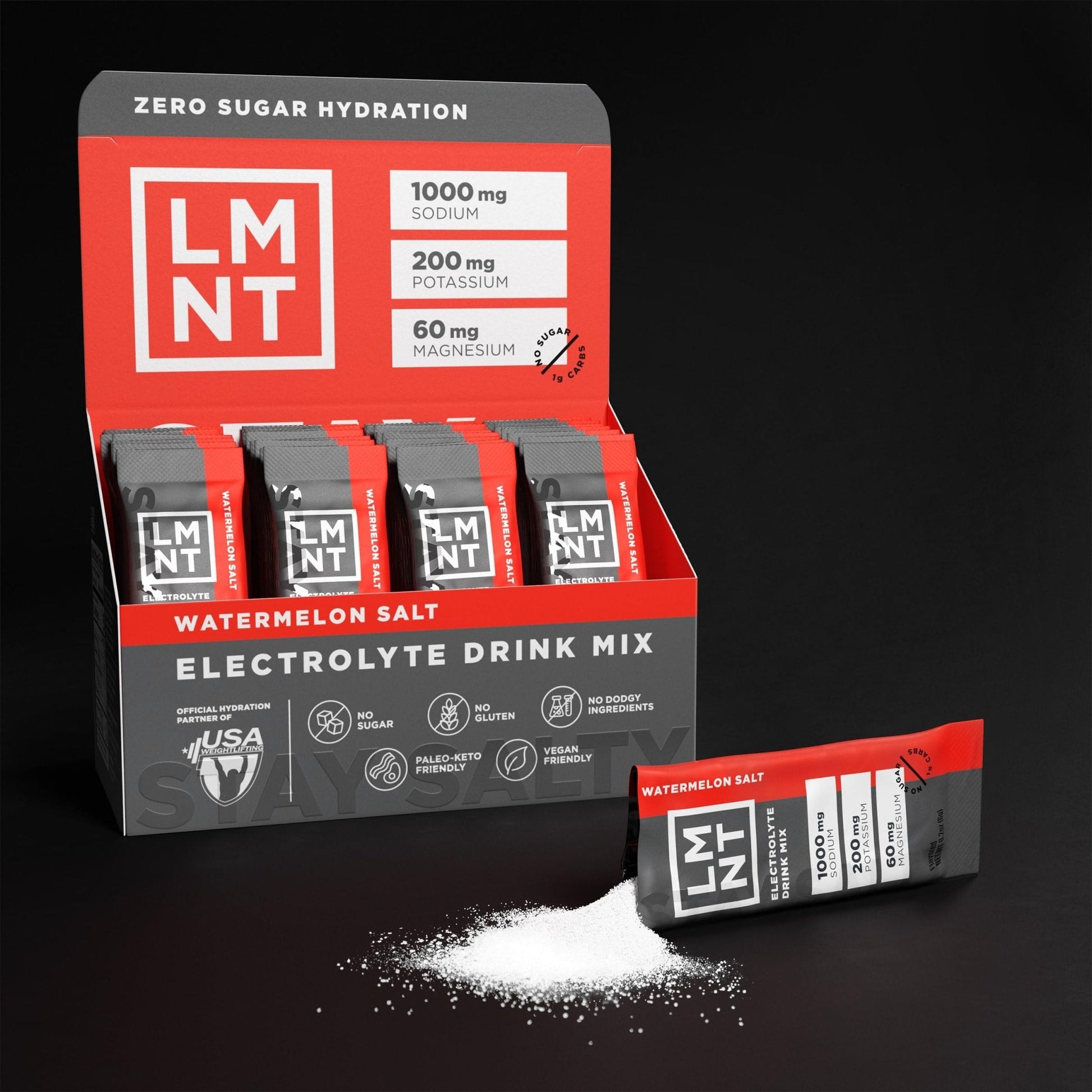 LMNT Zero Sugar Electrolytes - Watermelon Salt | Drink Mix | 30-Count - Maple Wellness Supplements
