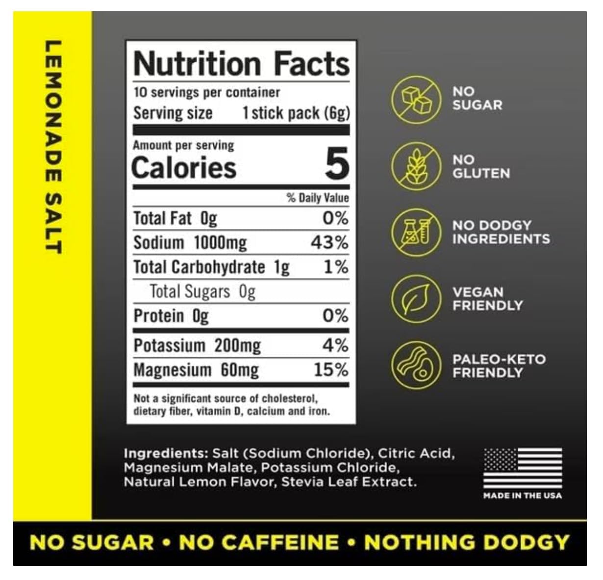 LMNTS Lemonade Zero-Sugar Electrolytes Drinks - 10ct/2.1oz - Maple Wellness Supplements