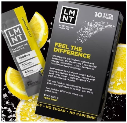 LMNTS Lemonade Zero-Sugar Electrolytes Drinks - 10ct/2.1oz - Maple Wellness Supplements