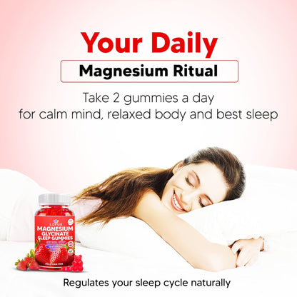 Lofux Magnesium Glycinate Gummies 400mg, Sugar Free Magnesium Gummies for Adults Women, Men, Chewable Supplement Gummy with L-Threonate, Vitamin D, B6, CoQ10 - Maple Wellness Supplements