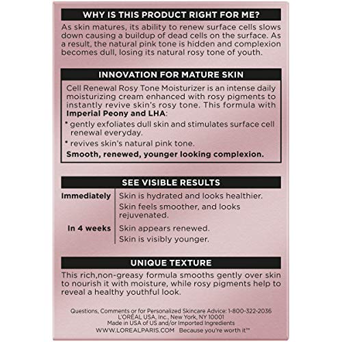 L'Oreal Paris Age Perfect Rosy Tone Anti-Sagging Face Moisturizer, Renew & Revive Healthy Tone, 1.7 oz (Packaging May Vary) - Maple Wellness Supplements