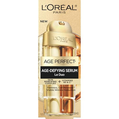L'Oreal Paris Age Perfect Serum Le Duo, Brightening, Firming and Anti-Aging Serum for Face with Collagen Peptide - Maple Wellness Supplements