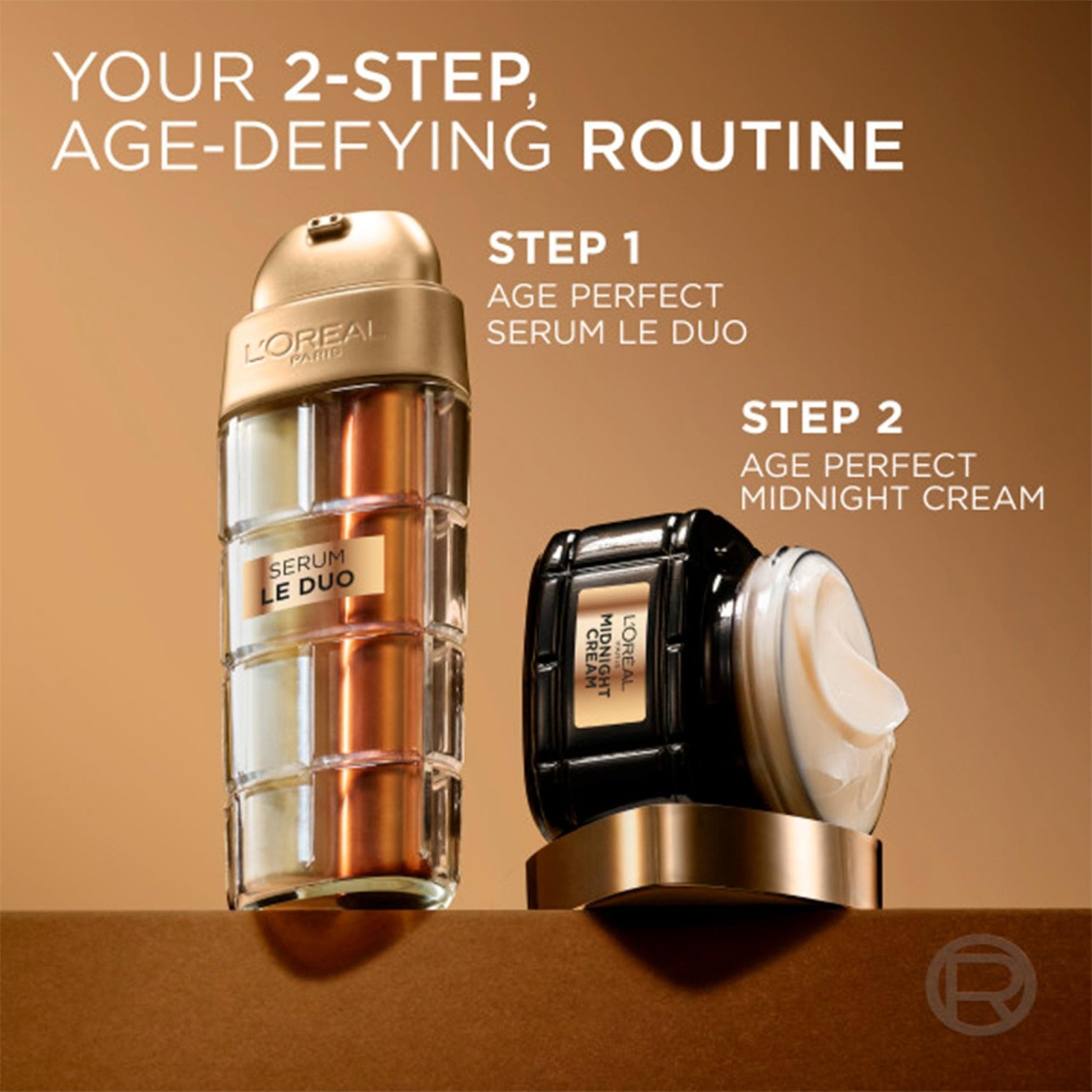 L'Oreal Paris Age Perfect Serum Le Duo, Brightening, Firming and Anti-Aging Serum for Face with Collagen Peptide - Maple Wellness Supplements