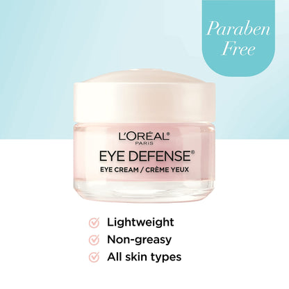 L'Oreal Paris Dermo-Expertise Eye Defense Eye Cream with Caffeine and Hyaluronic Acid 0.5 oz - Maple Wellness Supplements
