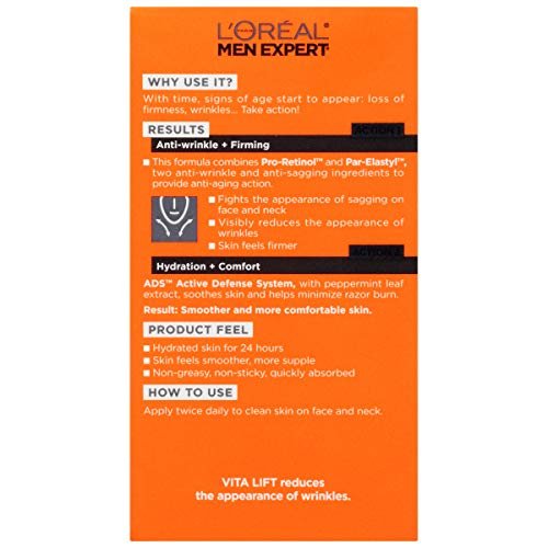 L'Oreal Paris Men Expert Vitalift Anti-Wrinkle & Firming Face Moisturizer with Pro-Retinol, 1.6 oz - Maple Wellness Supplements