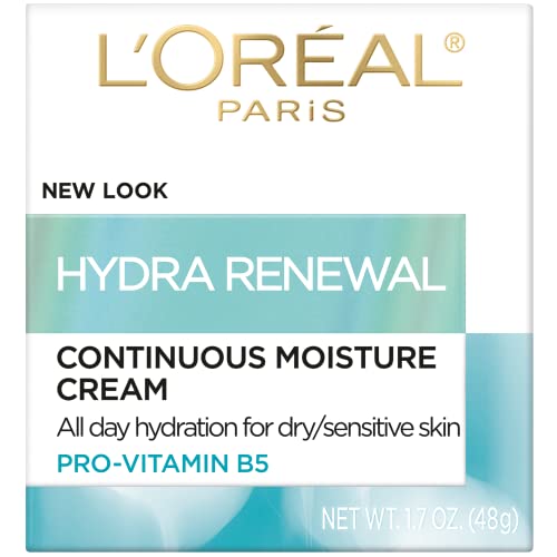 L'Oreal Paris Skincare Hydra-Renewal Face Moisturizer with Pro-Vitamin B5 for Dry Sensitive Skin, All-Day Hydration, 1.7 Oz - Maple Wellness Supplements
