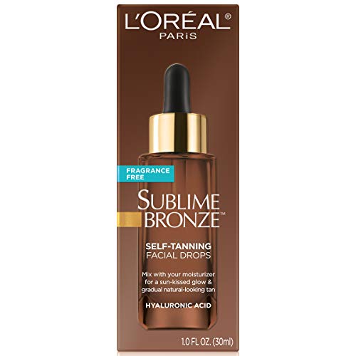 L'Oreal Paris Sublime Bronze Self Tanning Facial Drops with Hyaluronic Acid, Gradual Tan, Fragrance-Free, 1 fl. Oz - Maple Wellness Supplements