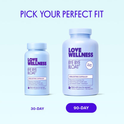 Love Wellness Bye Bye Bloat | Digestive Enzymes for Fast Acting Bloating Relief for Women | Helps Reduce Water Retention & Gas Relief | Supports Digestive Health - Maple Wellness Supplements