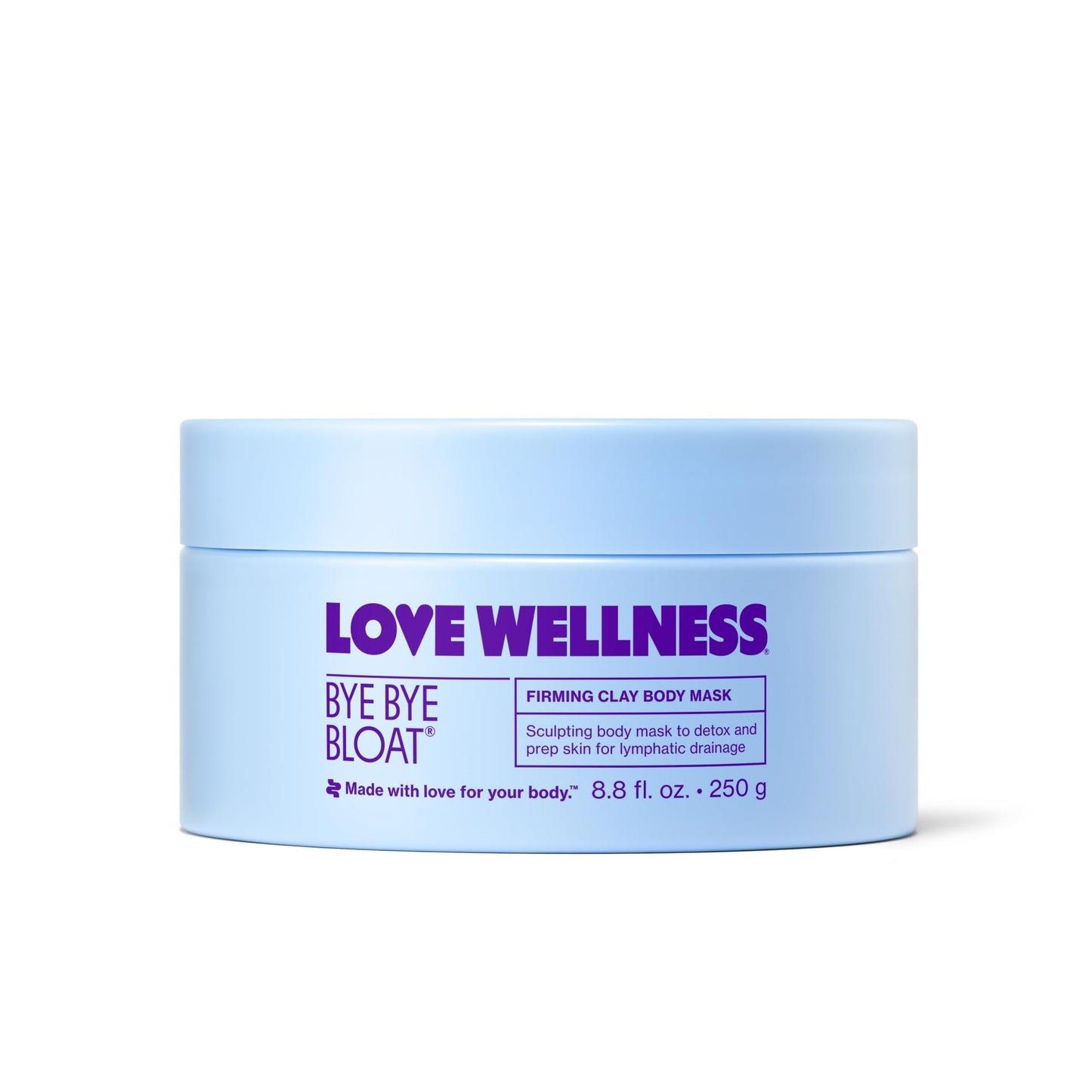 Love Wellness Bye Bye Bloat Firming Clay Body Mask | Lymphatic Drainage Body Mask for Women | Support Bloating Relief, Skin Hydration & Boost Circulation | Caffeine, Grapefruit & Peppermint Oil | 250g - Maple Wellness Supplements