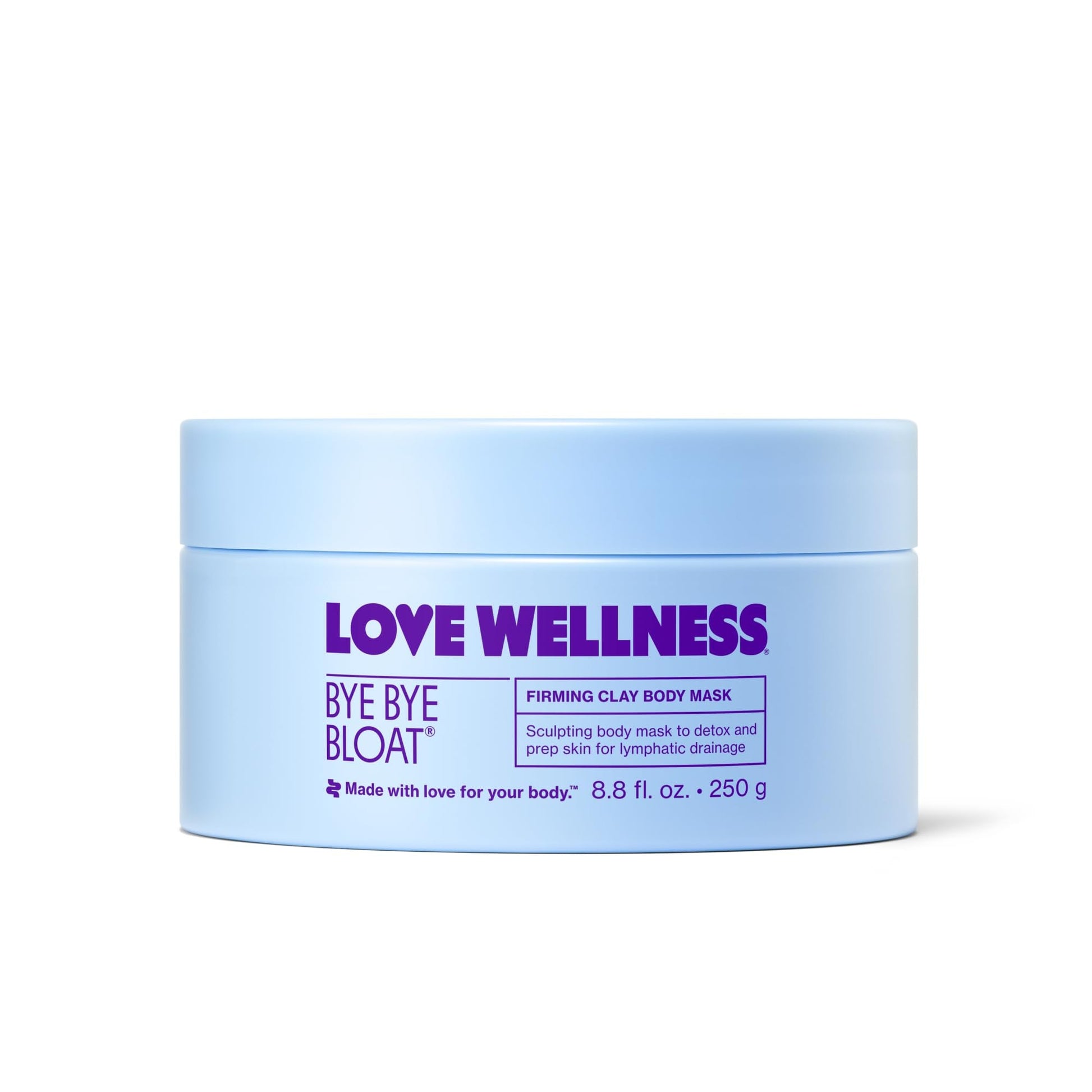 Love Wellness Bye Bye Bloat Firming Clay Body Mask | Lymphatic Drainage Body Mask for Women | Support Bloating Relief, Skin Hydration & Boost Circulation | Caffeine, Grapefruit & Peppermint Oil | 250g - Maple Wellness Supplements
