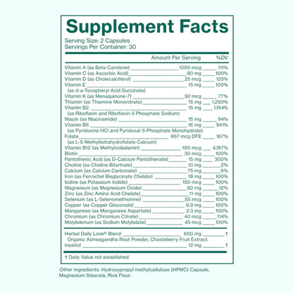Love Wellness Daily Love Multivitamin for Women | Supports Energy, Cortisol, Immune Health, Stress Relief, & PMS | Complete with Vitamin D, C, Iron, Calcium, Zinc - Maple Wellness Supplements