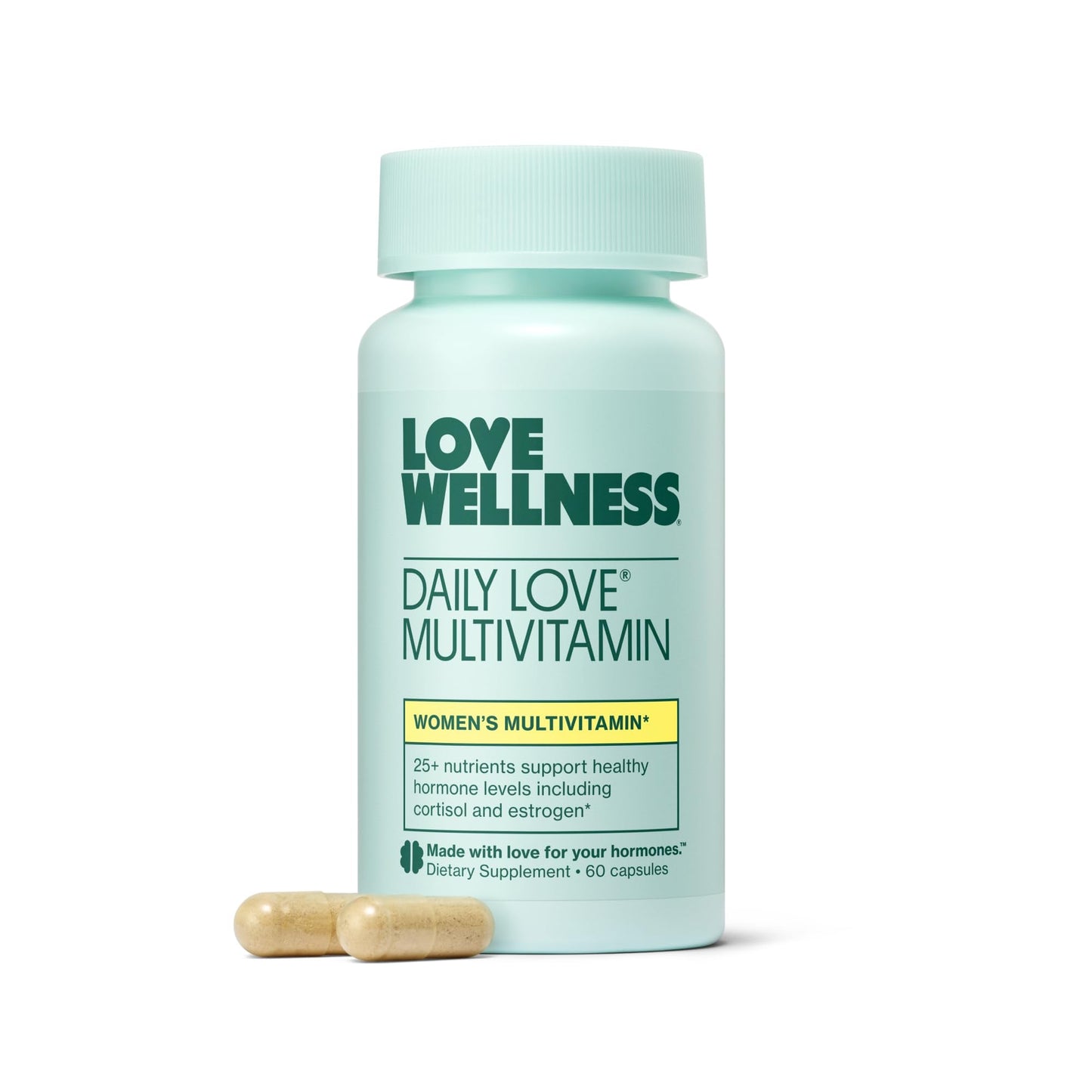 Love Wellness Daily Love Multivitamin for Women | Supports Energy, Cortisol, Immune Health, Stress Relief, & PMS | Complete with Vitamin D, C, Iron, Calcium, Zinc, & Biotin, Magnesium | 60 Count - Maple Wellness Supplements