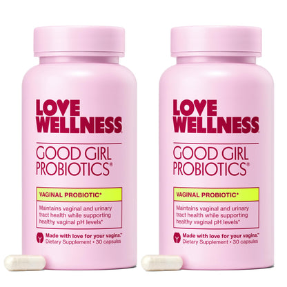 Love Wellness Good Girl Probiotics | Women’s Vaginal Health & pH Balance Supplement | 9-Strain Probiotic for Urinary Tract, Yeast, Odor & Immune Support | Gluten-Free (60-Day Supply) - Maple Wellness Supplements