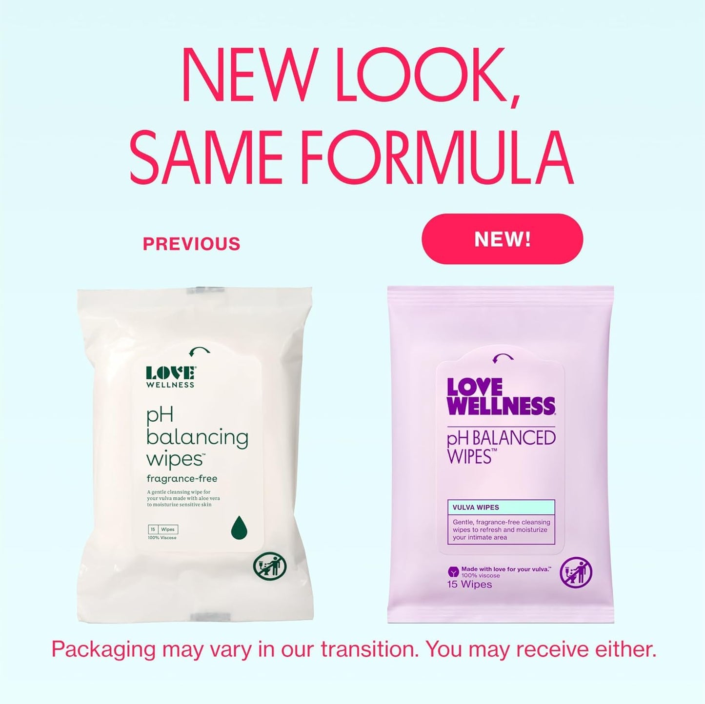 Love Wellness pH Balancing Wipes for Women | Fragrance-Free | Vulva Cleanser for Balanced pH, Intimate Health & Hygiene | Non-Irritating with Aloe Vera for Sensitive Skin | Travel Size | 3-Pack - Maple Wellness Supplements