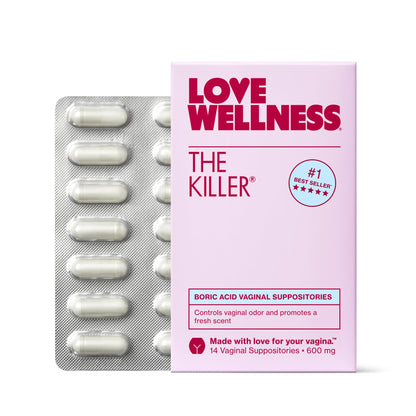 Love Wellness The Killer | Boric Acid Vaginal Suppositories | Balances pH & Supports Odor Control, a Healthy Vaginal Balance and Environment | Fast-Acting & Fragrance-Free | Gentle & Effective | 14 Ct - Maple Wellness Supplements