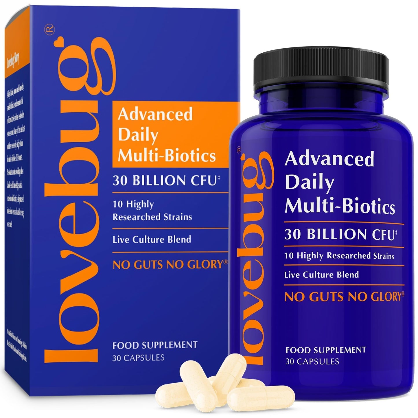 LOVEBUG Award Winning Maximum Strength | Rebuild & Restore Immune and Digestive Microbiome | 10 Clinically Studied Strains for Constipation - Maple Wellness Supplements