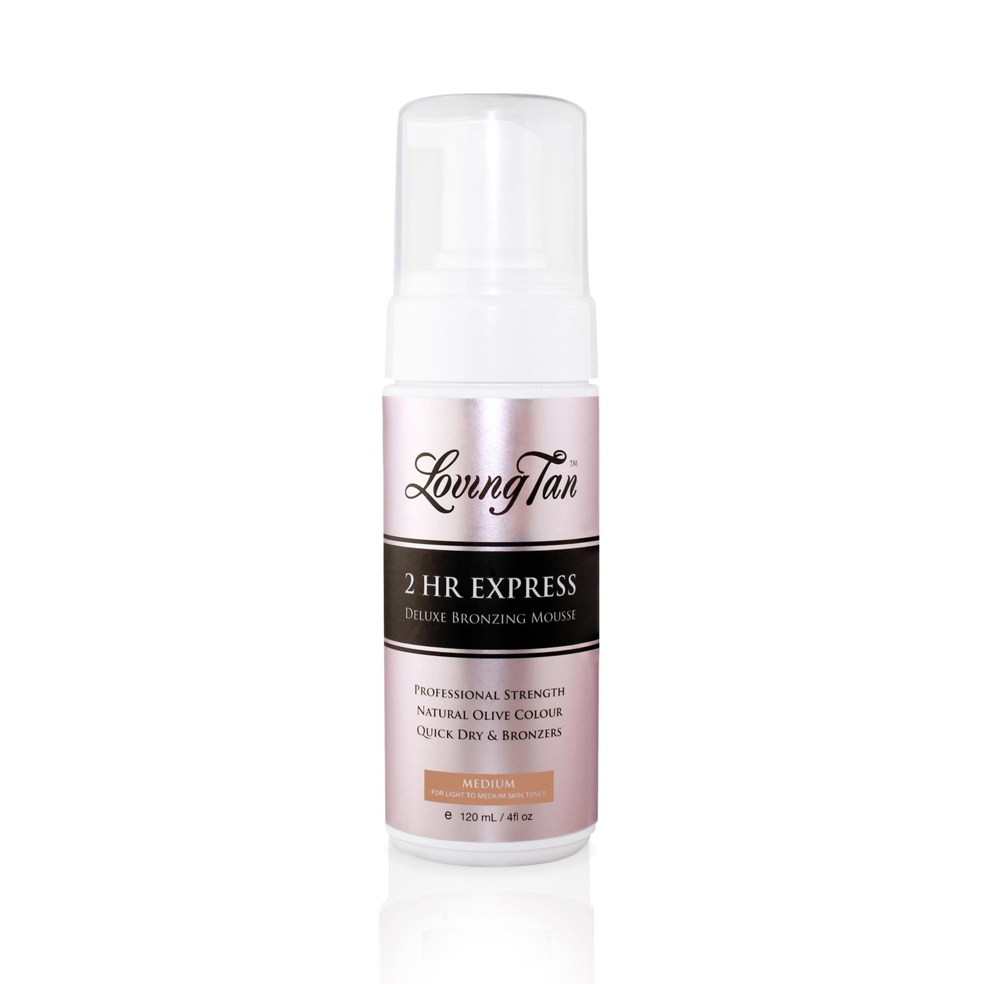 Loving Tan 2 HR Express Self Tanning Mousse, Medium - Streak Free, Natural, Professional Quality - 5+ Sunless Self Tanner Applications per Bottle - Maple Wellness Supplements
