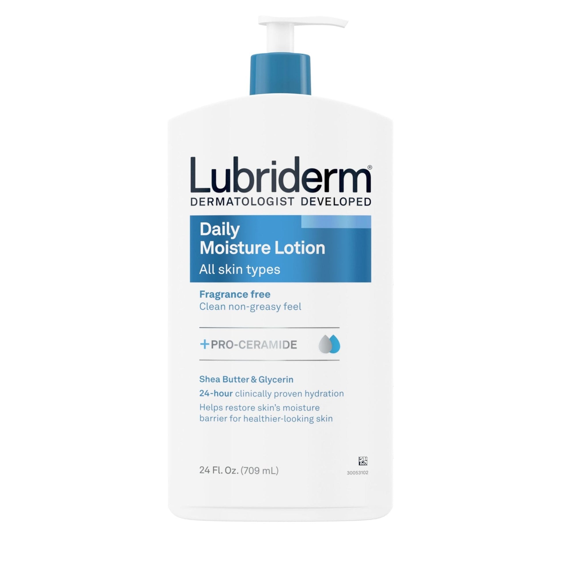 Lubriderm Fragrance Free Daily Moisture Lotion + Pro-Ceramide, Shea Butter & Glycerin - Maple Wellness Supplements