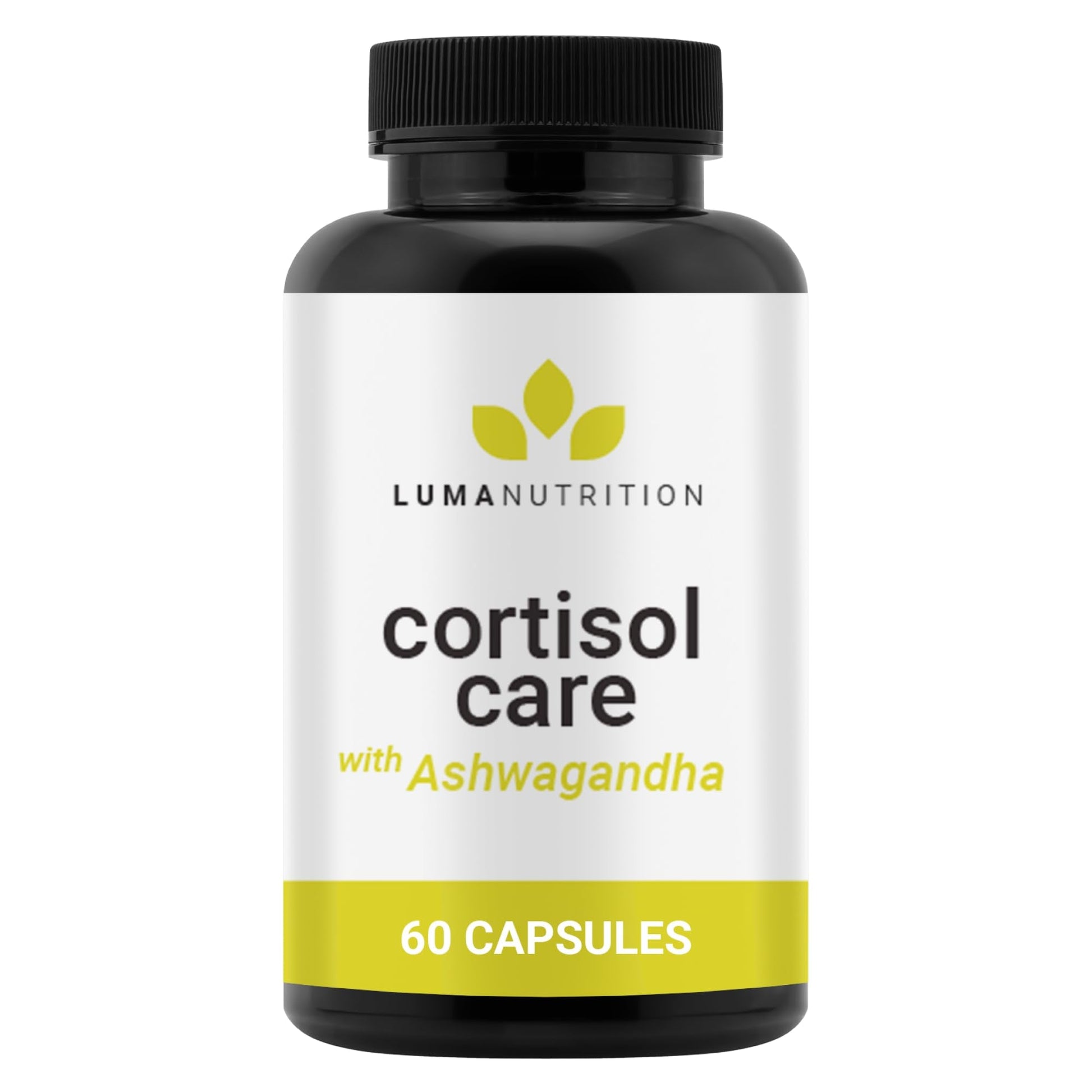 Luma Nutrition Cortisol Reducer and Manager - Ashwagandha + L-Theanine - Cortisol Supplements for Women and Men - Stress Relief, Restful Sleep, Detox, Lower and Control - 60 Capsules - Maple Wellness Supplements