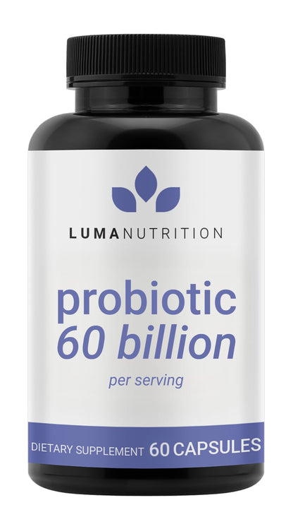Luma Nutrition Probiotics 60 Billion CFU Per Serving with Prebiotics - Probiotics for Women and Men - Formulated for Digestive Enzyme Health - Maple Wellness Supplements