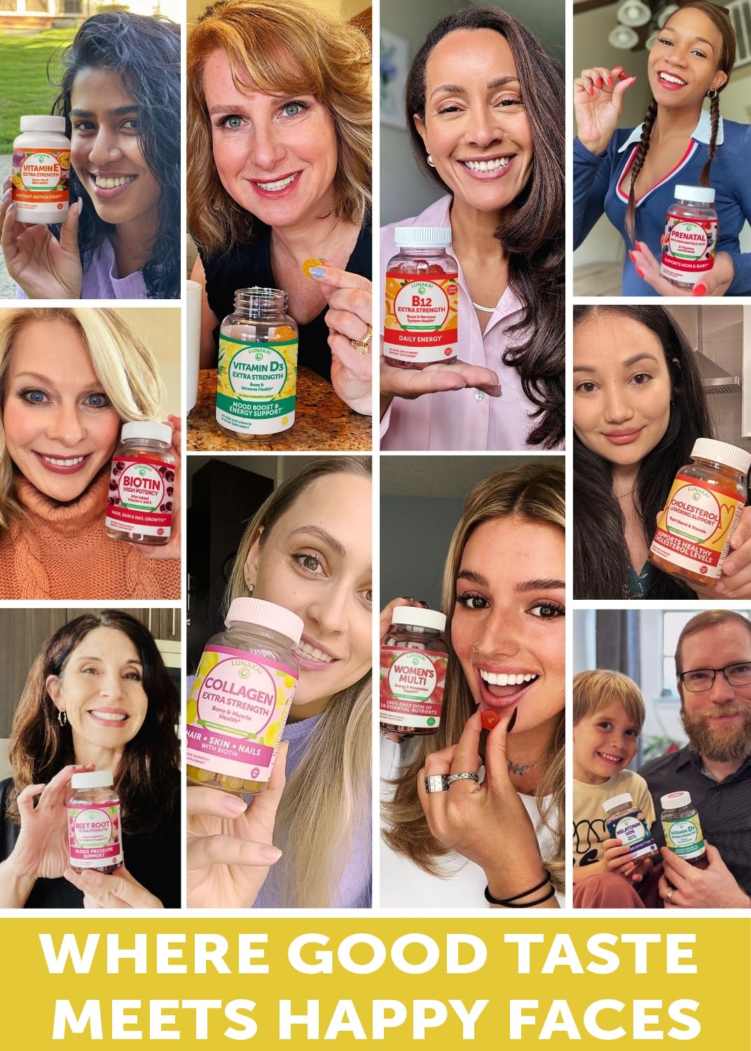Lunakai USA Made Collagen Peptides Gummies - 200mg Non-GMO Anti-Aging Formula with Biotin, Zinc, Vitamins C - Maple Wellness Supplements