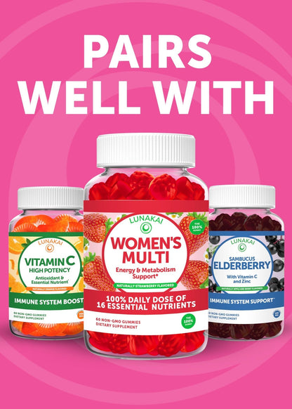 Lunakai USA Made Prebiotic + Probiotic Gummies for Women and Men - High Potency 5 Billion CFUs with Fibers - Maple Wellness Supplements