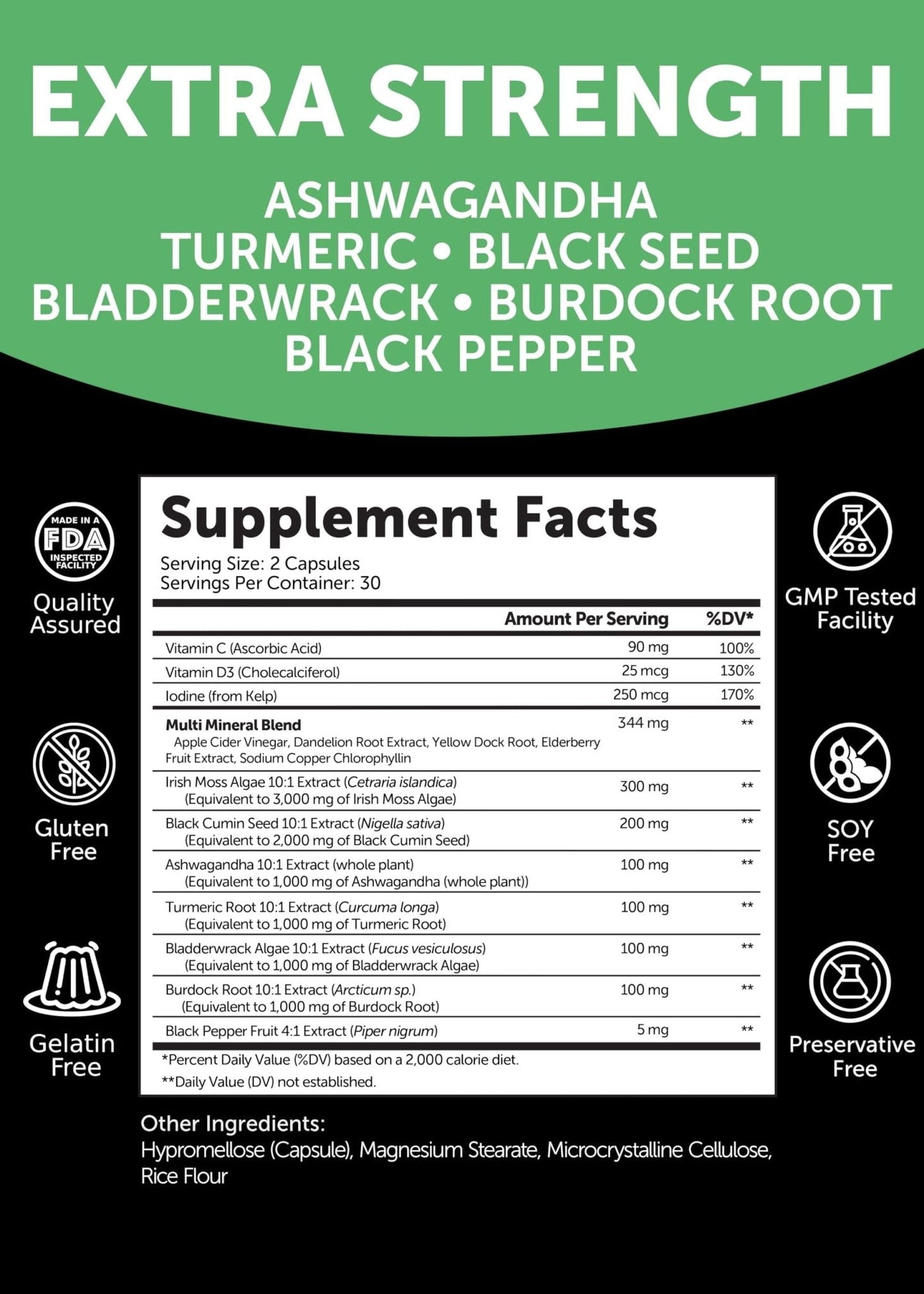 Lunakai USA Made Superfood Fruits & Veggies Supplement & Irish Sea Moss Bundle with 4 Blends, Black Seed Oil & Ashwagandha for Immune & Wellness Support - Maple Wellness Supplements