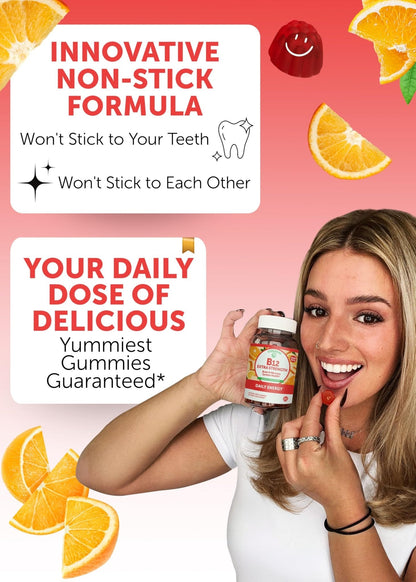 Lunakai USA Made Vitamin B12 Gummies 3000mcg, B12 Vitamins for Energy, Brain & Metabolism Support, Methylcobalamin for Adults, Women & Men, - Maple Wellness Supplements