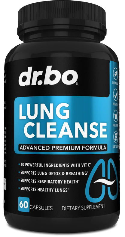 Lung Cleanse Support Supplement - Respiratory Supplements to Quit & Stop Smoking Aids - Herbal Detox for Lungs & Bronchial Health - Smokers Cleanser Breathe Aid for Mucus Clear Relief - 60 Capsules - Maple Wellness Supplements