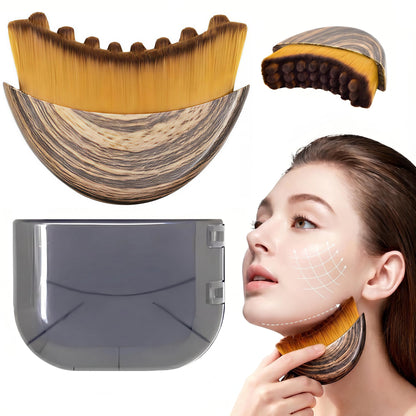 Lymphatic Contour Face Brush,Lymphatic Face Brush,Lymphatic Drainage Brush,Dry Brush,Neck,Chin & Face Sculpting,Anti-Puffiness,Gua Sha & Improves Skin Glow,Skin Care Massage Tools. - Maple Wellness Supplements